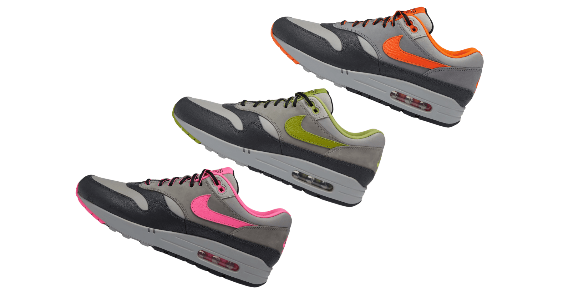HUF x Nike Air Max 1 2024: New Anthracite Pear, Brilliant Orange, and Pink Pow Colorways - Sneakerhype