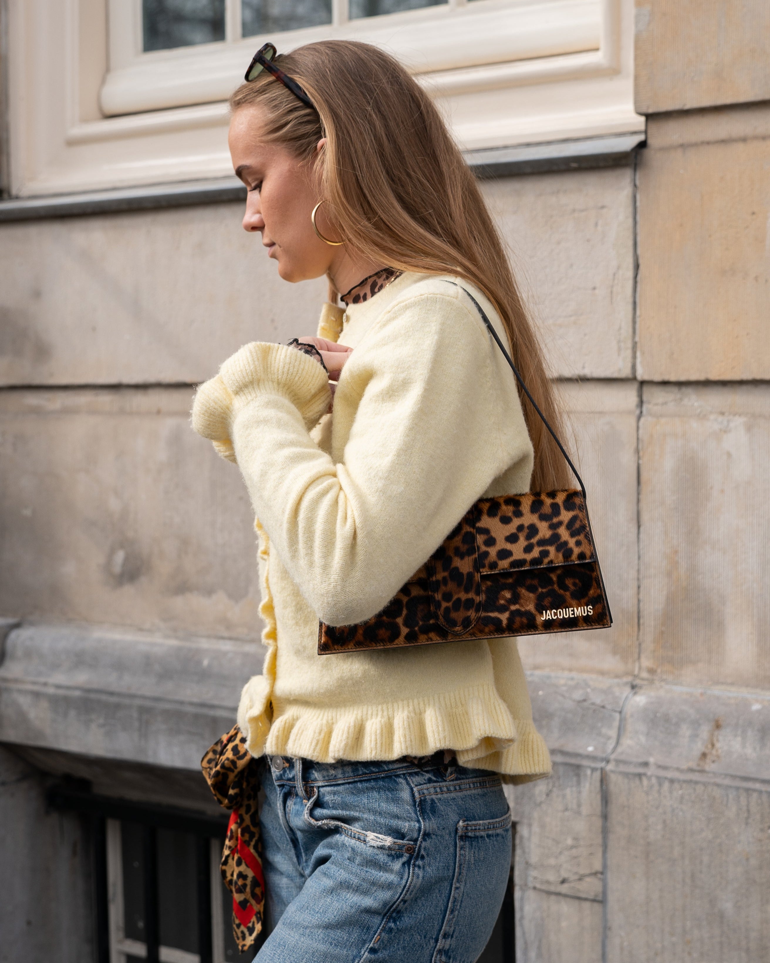 Jacquemus Le Bambino Long Leopard Brown