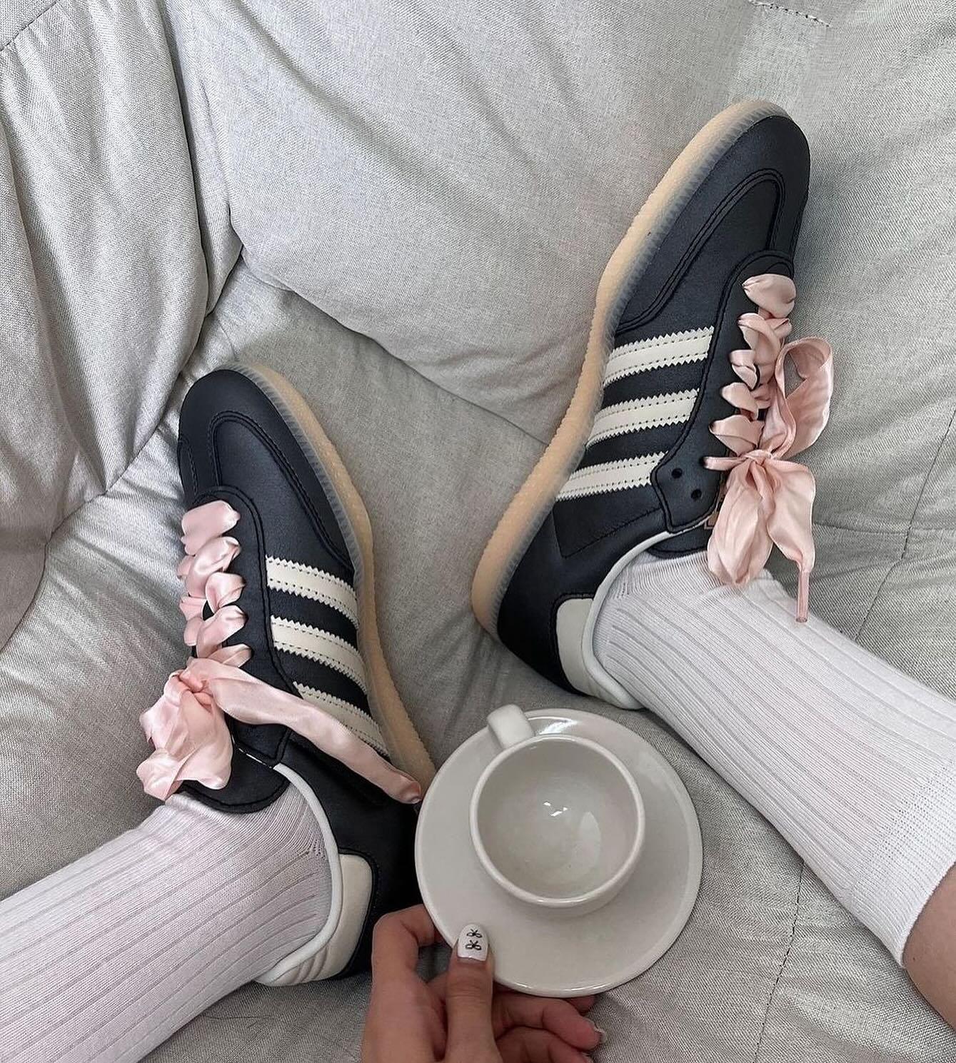 Adidas Samba OG Black Pink Ribbon Laces - Sneakerhype