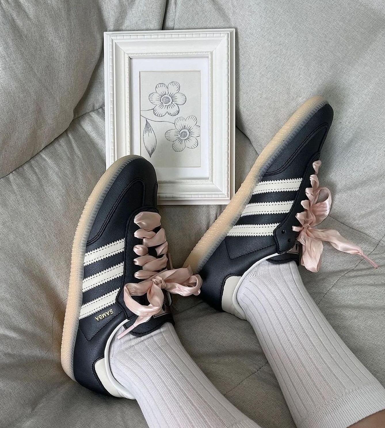 Adidas Samba OG Black Pink Ribbon Laces - Sneakerhype
