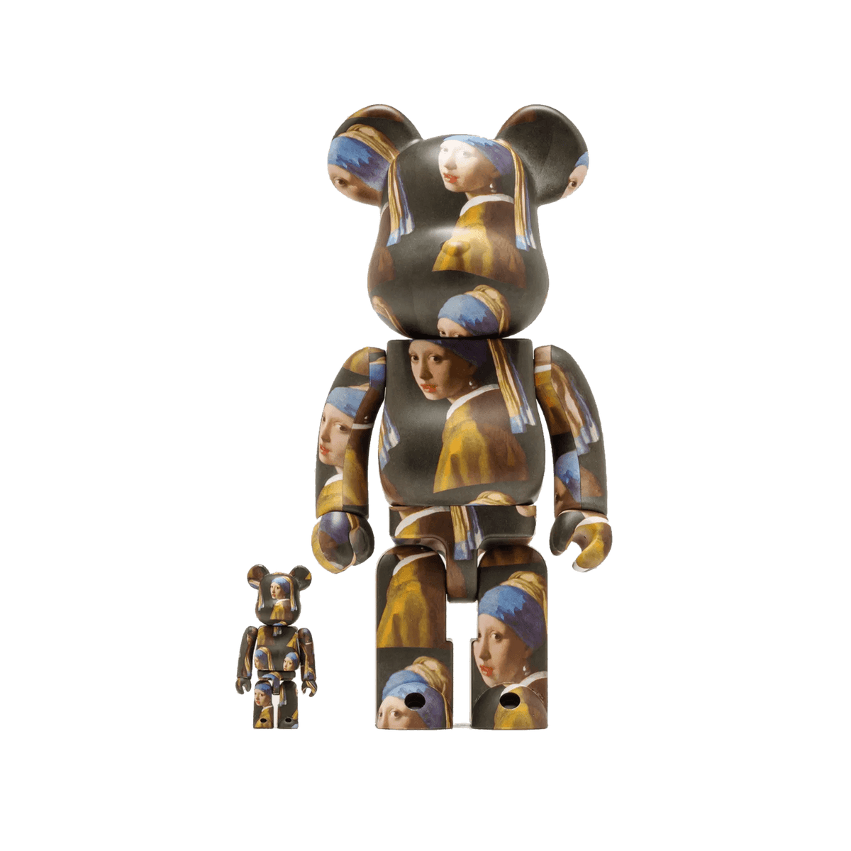 400% & 100% Bearbrick set - Girl with a Pearl Earring by Johannes Vermeer